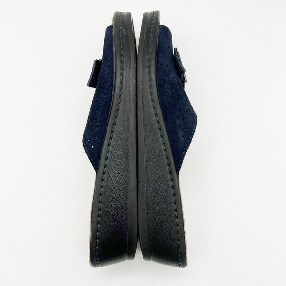 Fly Flot Blue Suede Anti Shock Anatomic Slide Cushioned Sandals Women US 8 Italy - Picture 6 of 11